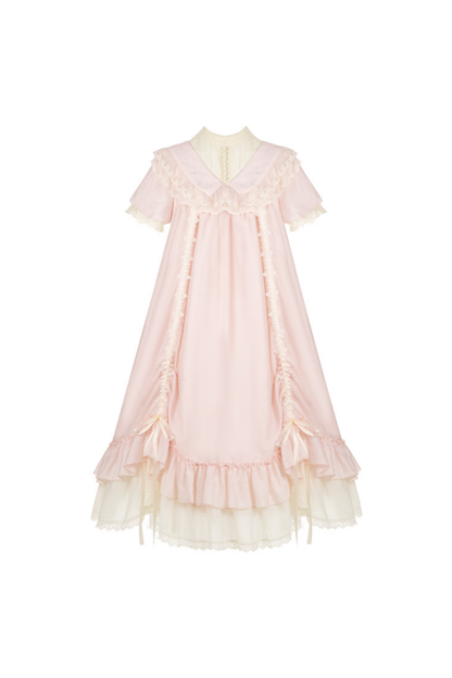 【予約商品】ローズフリルロリータドレス+ドレス＋ベルト＋ブローチ＋リボン＋ヘッドバンド＋スリーブ