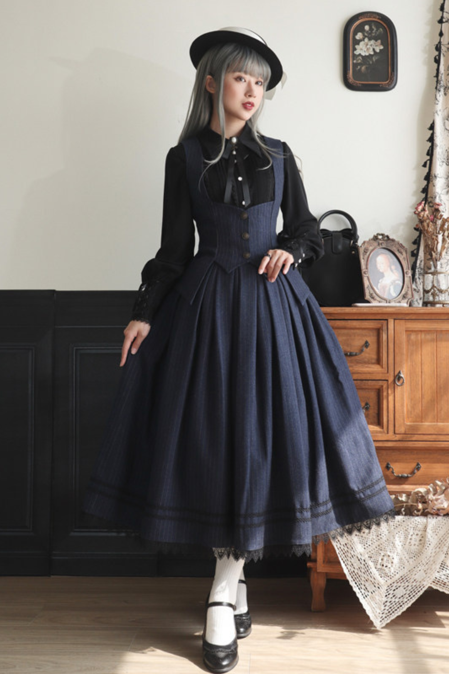 Retro Stripe Letter Skirt