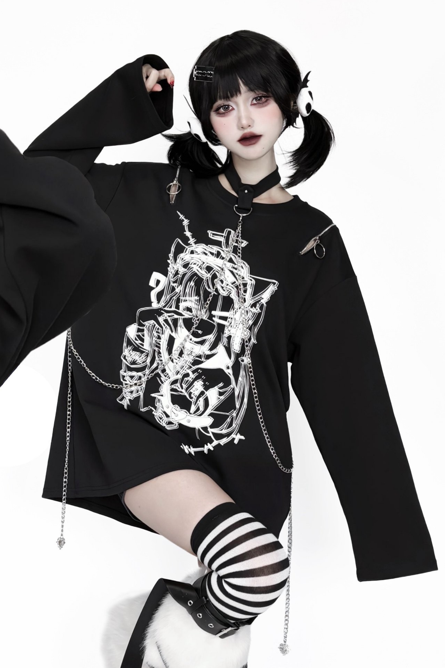 Melancholy Sculpture Off-Shoulder Top