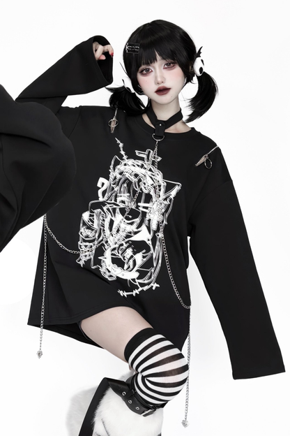 Melancholy Sculpture Off-Shoulder Top