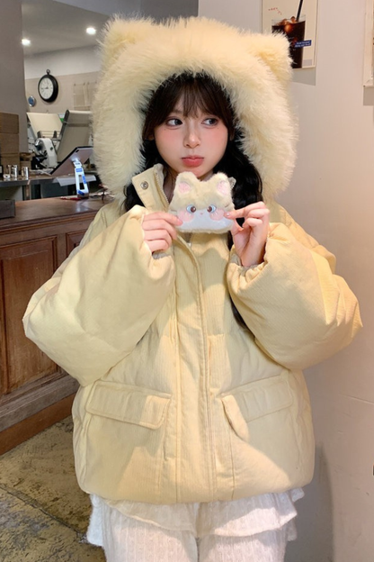 スイートイエローキャットフードジャケット