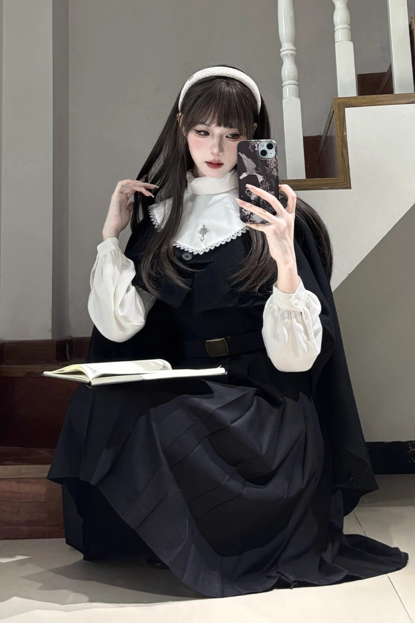 ゴシックスクールマント＋トップス＋ベストドレス