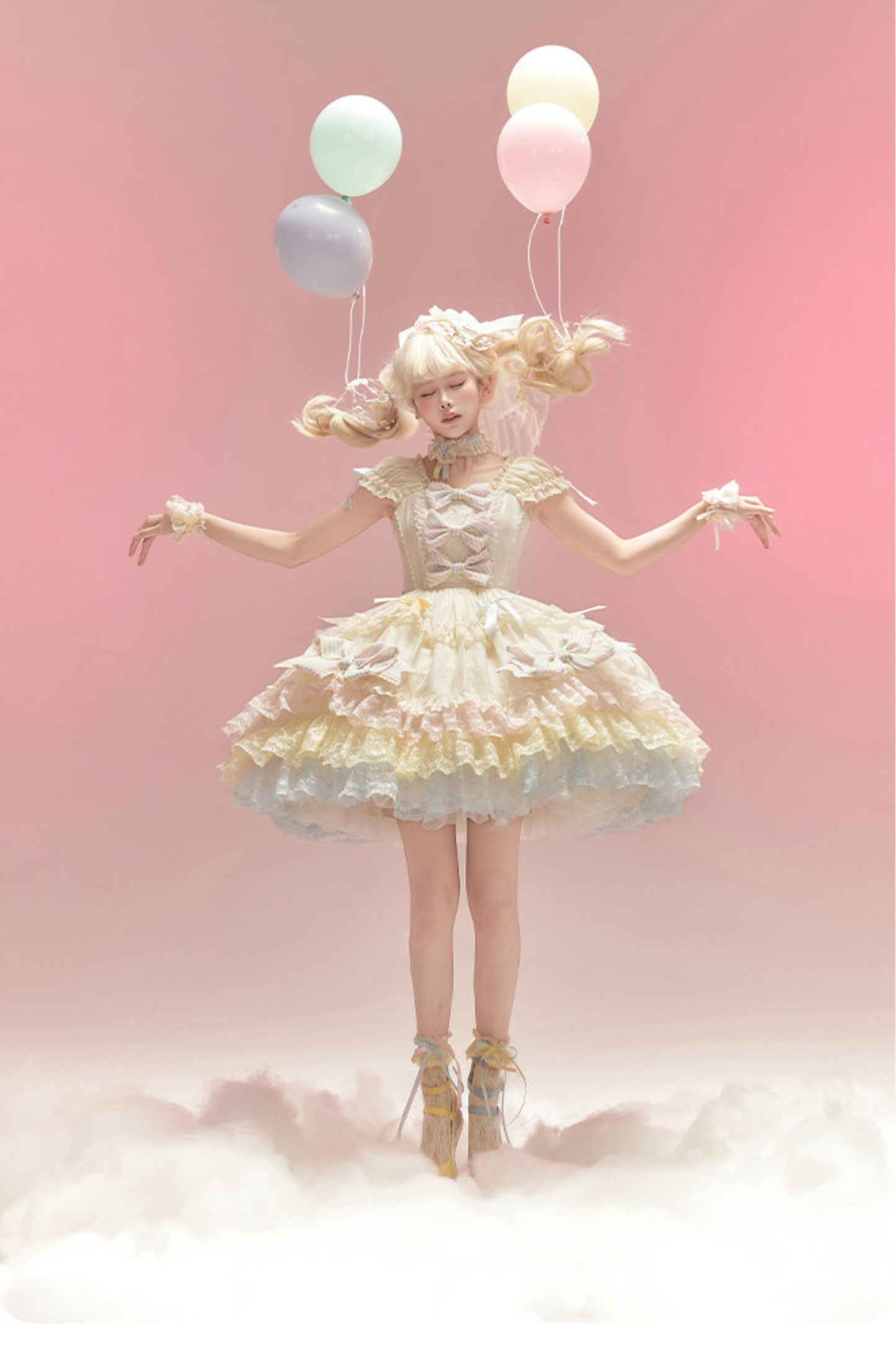 Rainbow Angel Lolita Jumper Skirt + Rainbow Dress + Monochrome Long Dress + Monochrome Jumper Skirt