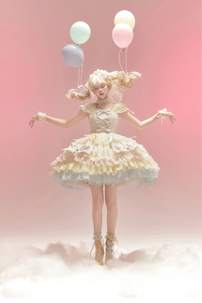 Rainbow Angel Lolita Jumper Skirt + Rainbow Dress + Monochrome Long Dress + Monochrome Jumper Skirt