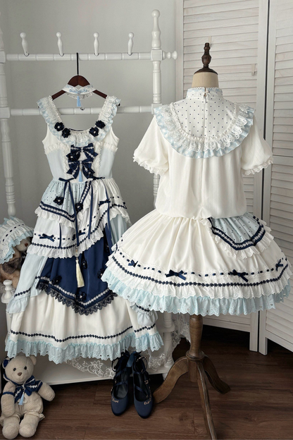 [3월 18일 예약마감] 차이나 드림 원피스 + 점퍼 스커트 + 소매 + 레그 워머 + 머리띠 + 칼라 + 클립 + 리본 + 공주 소매