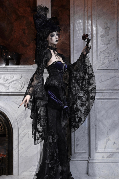 Gothic Gorgeous Diamond Velvet Slim Corset