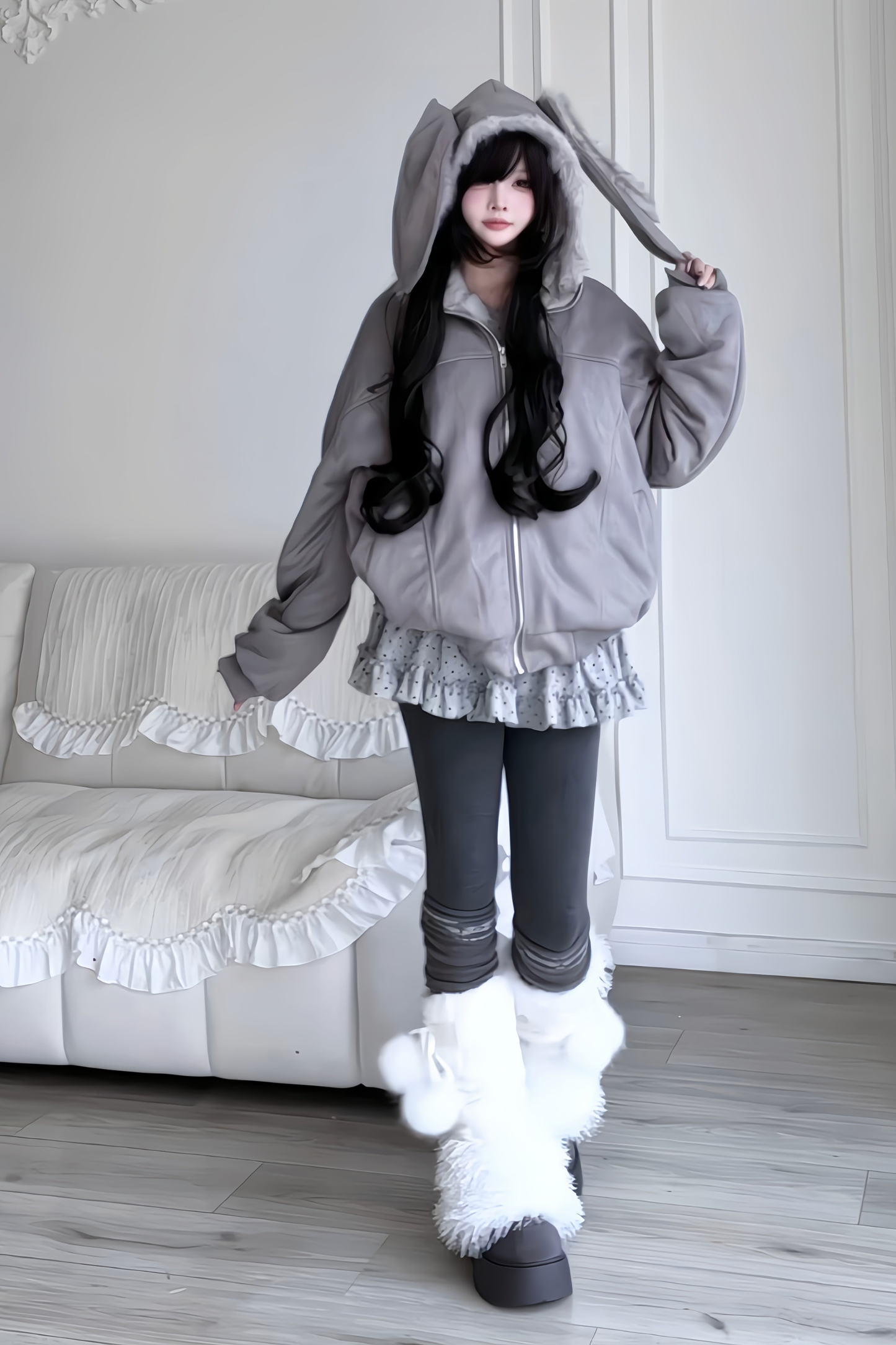 Rabbit Ear Hooded Jacket