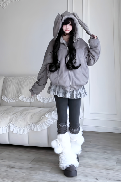 Rabbit Ear Hooded Jacket