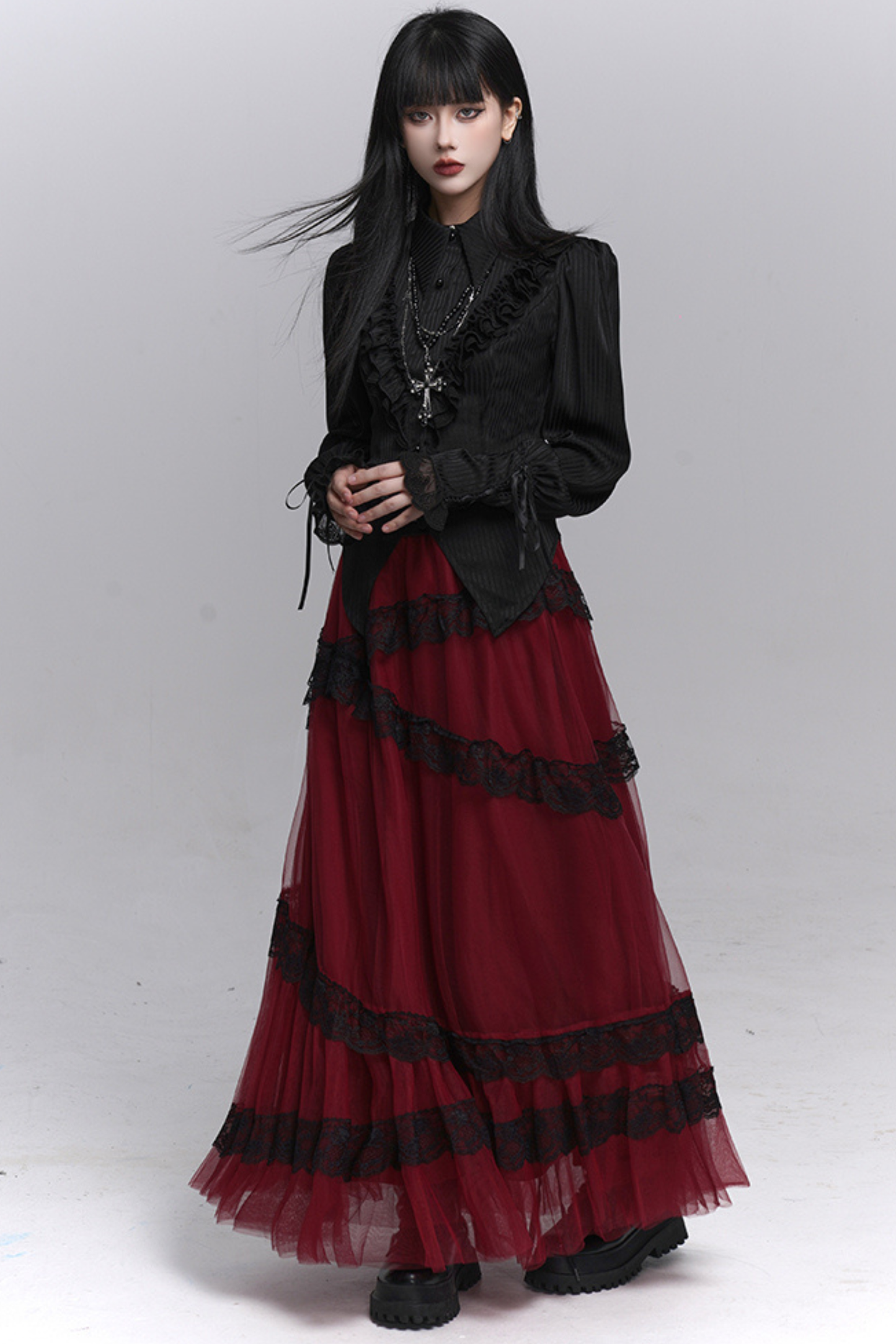 ゴーストガールゴシックダークトップス