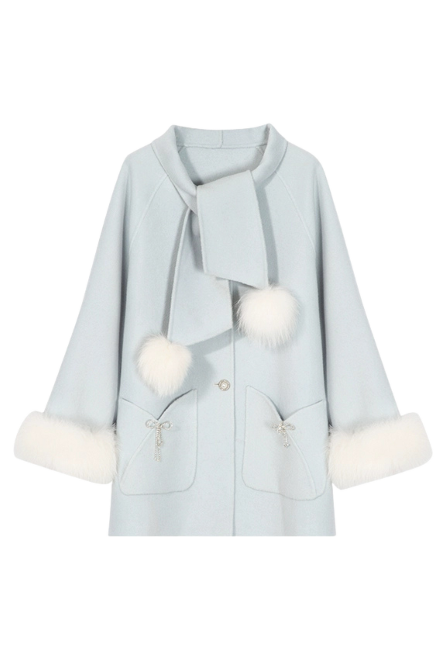 Milk Blue Fur French Coat