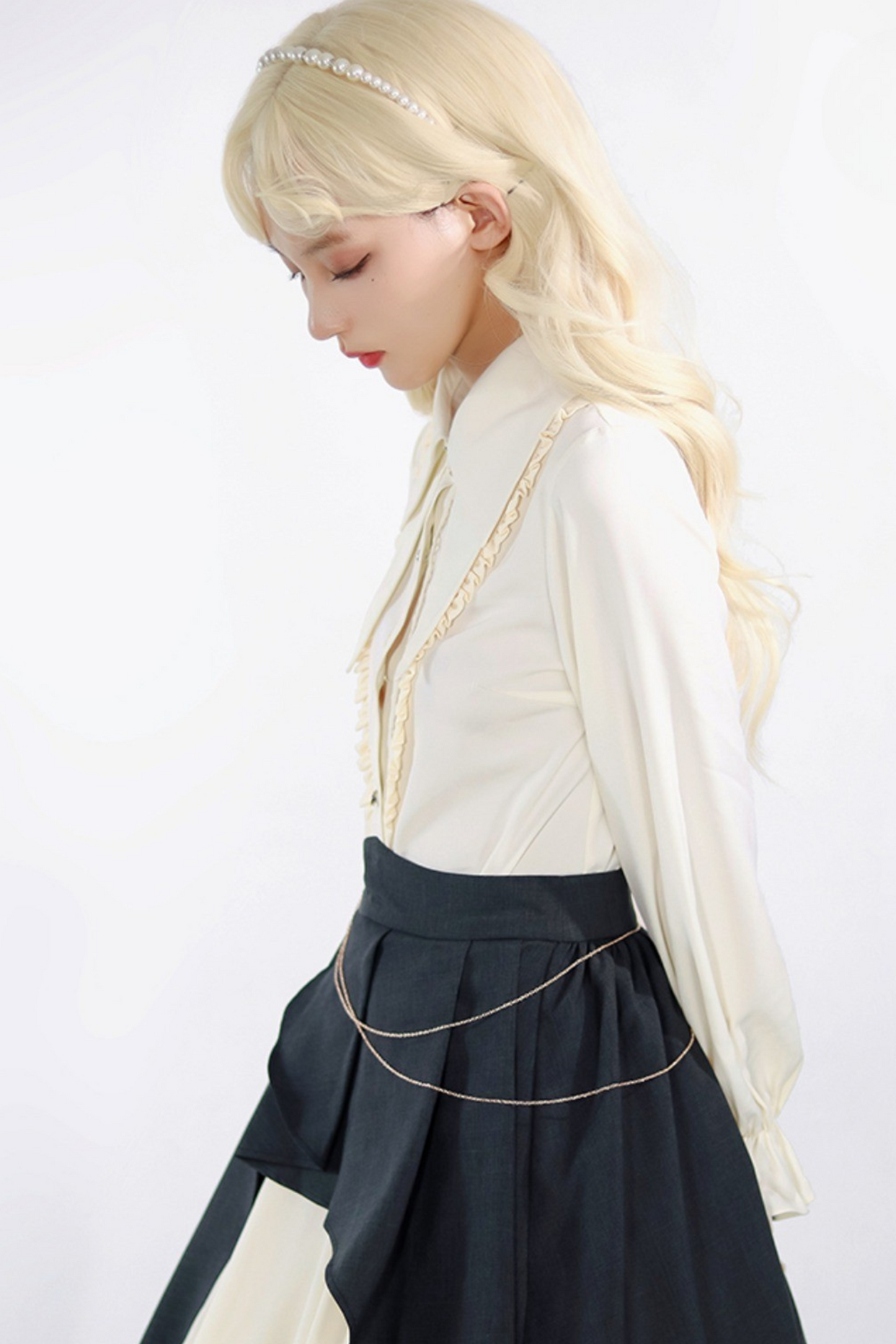 エレガントシャツ+イレギュラースカート