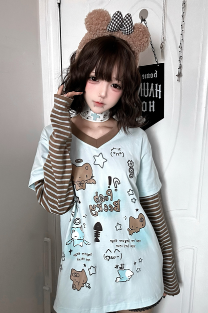 イラストボーダールーズトップス