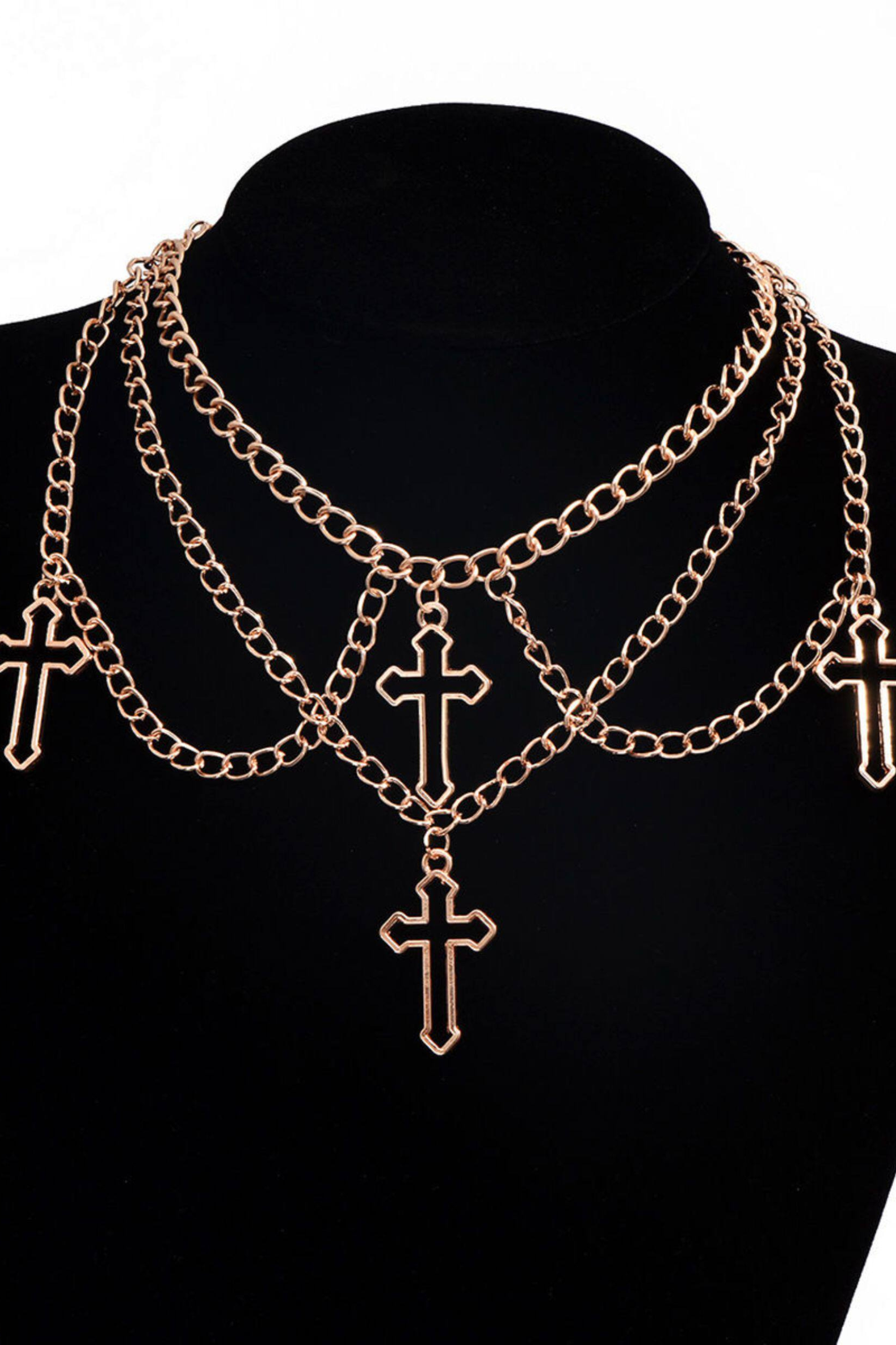 Gothic Cross Choker Necklace – Belchic, image size:1866x2800