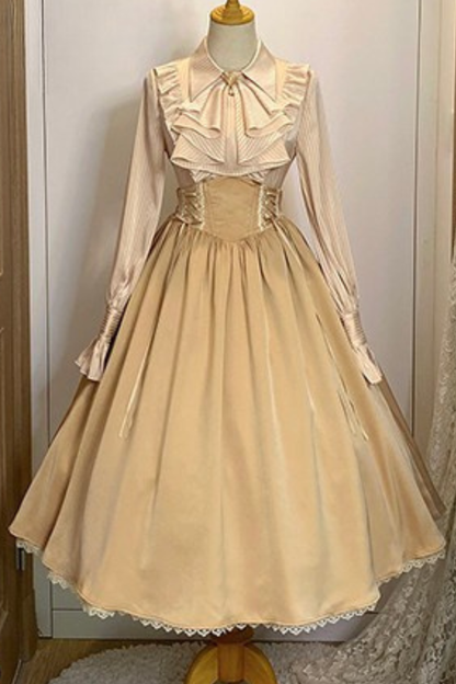 Retro Reversible Fishbone Lolita Skirt