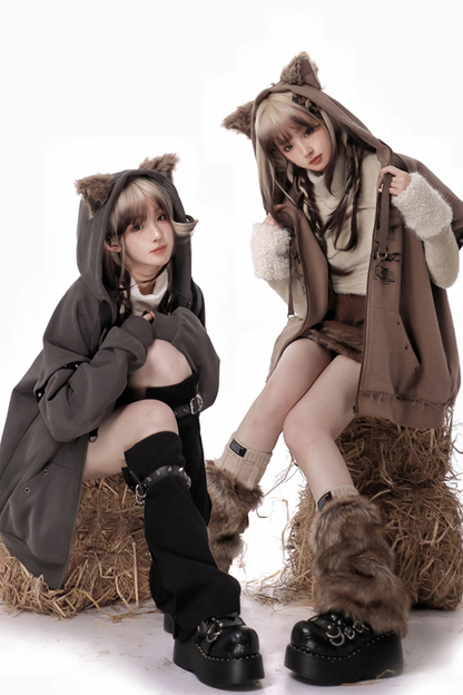 Wolf Ear Hood Loose Hoodie