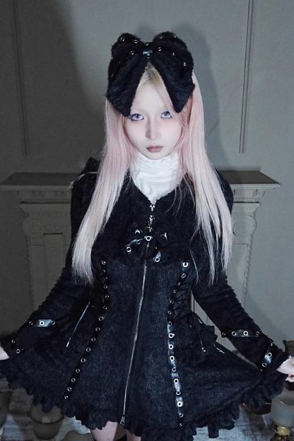 Dark big ribbon catsuit