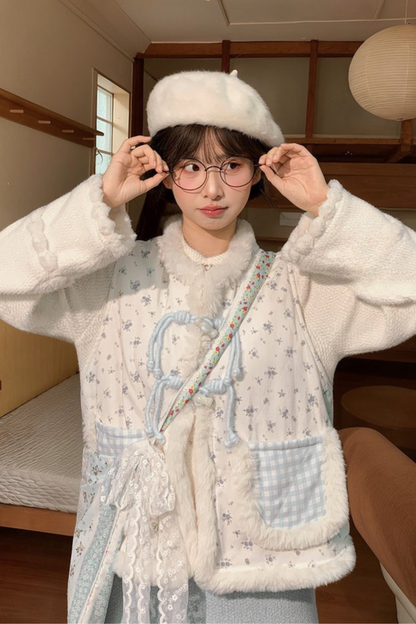 レトロチャイナシャツ+スカート+ベスト