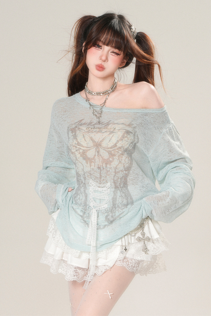 Loose Lace Design Top