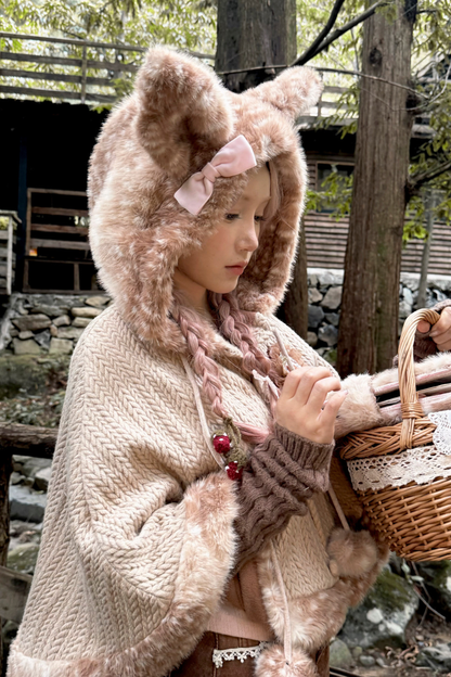 ニットフリースフォレストケープ