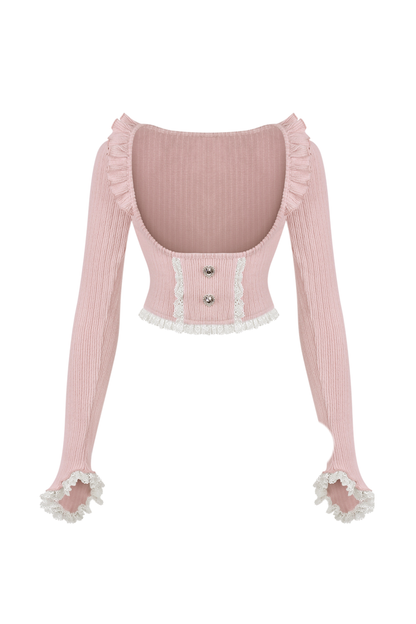 Knit Cardigan + Staggered Lattice Dress + Wool Jacket