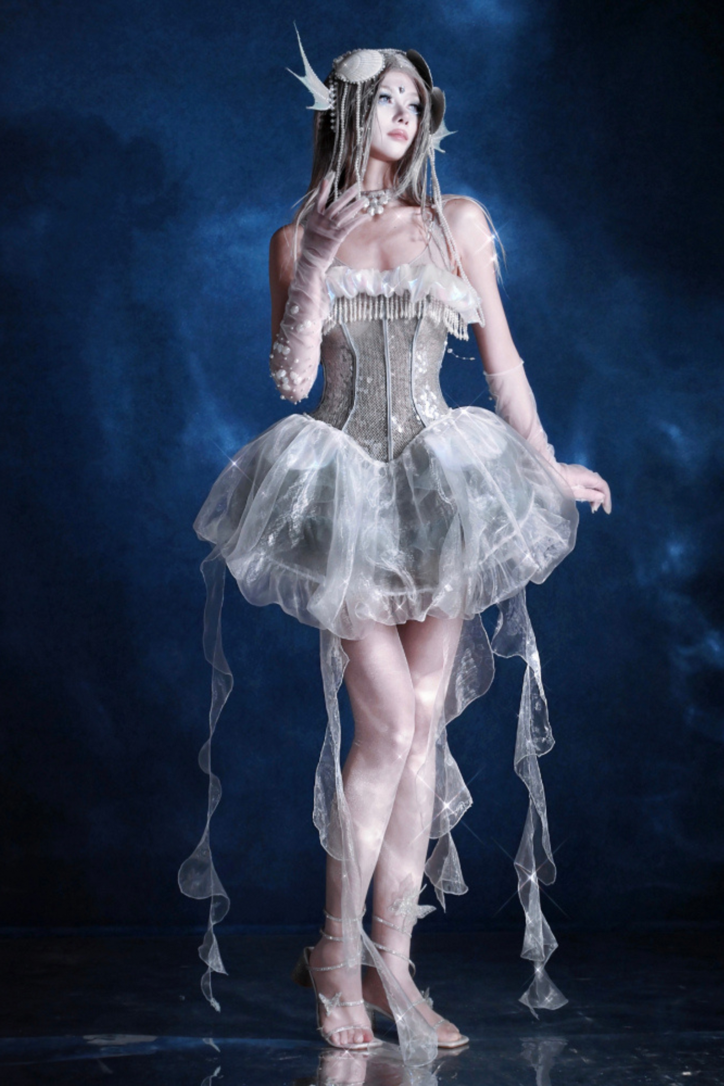 [Reservations] Heavy Duty Sequined Herringbone Jellyfish Beach Dress