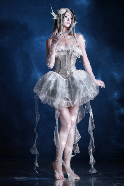 [Reservations] Heavy Duty Sequined Herringbone Jellyfish Beach Dress