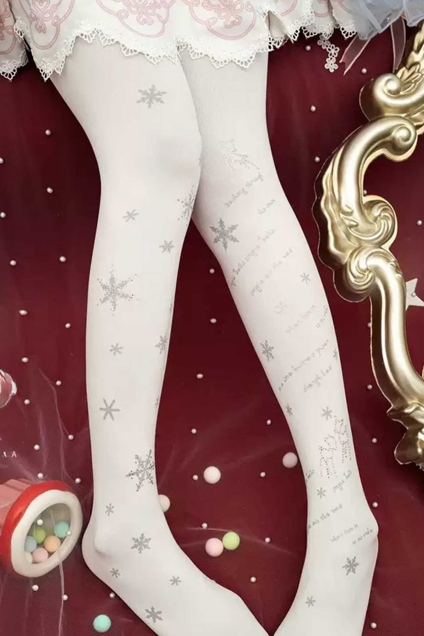 Silver Gold Design Tights