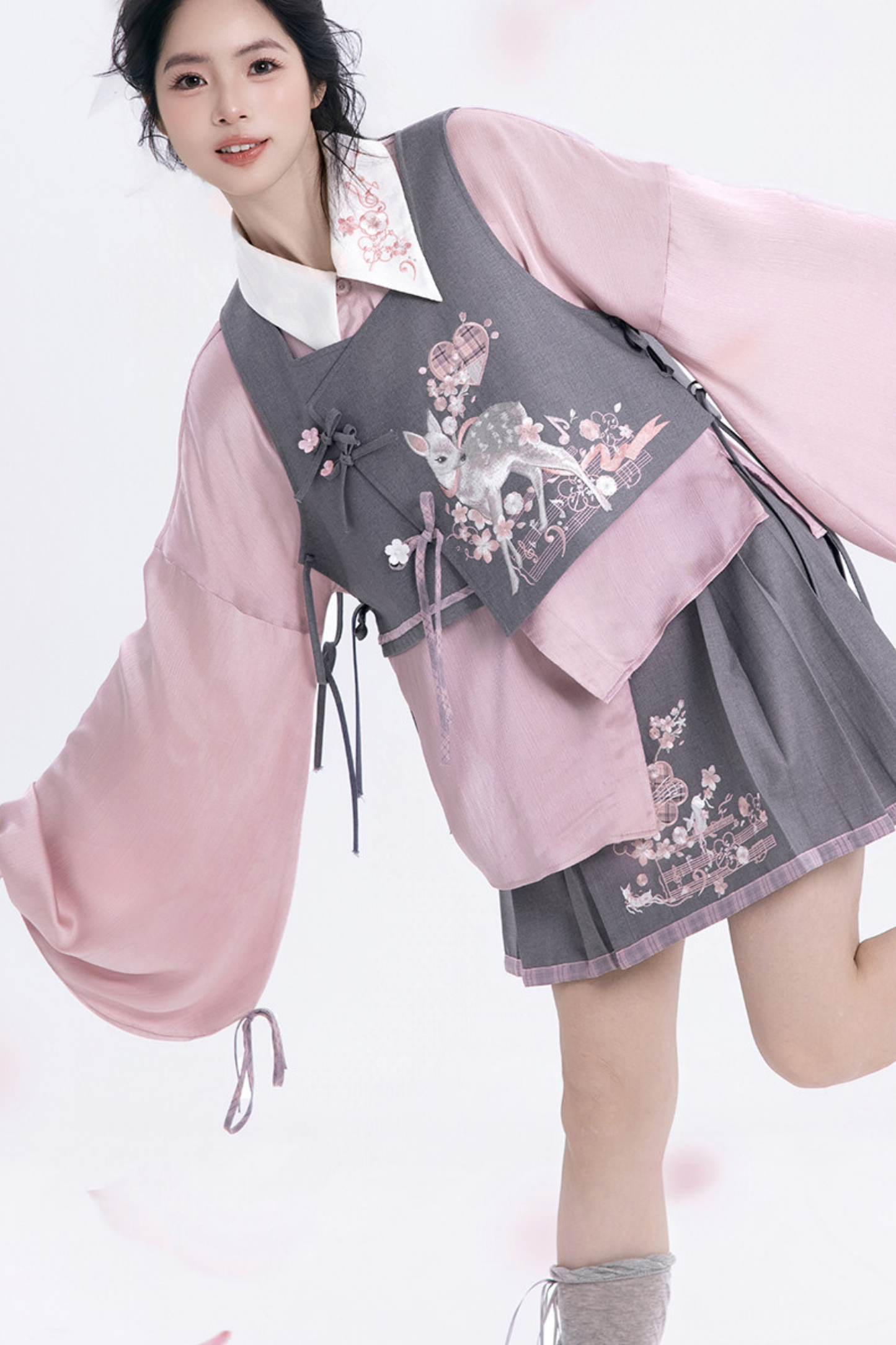 樱花节奏狩猎马甲+衬衫+裙子+裤子+配饰