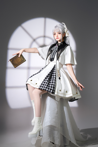 Real Aigothic Style Lolita Dress + Cape + False Collar