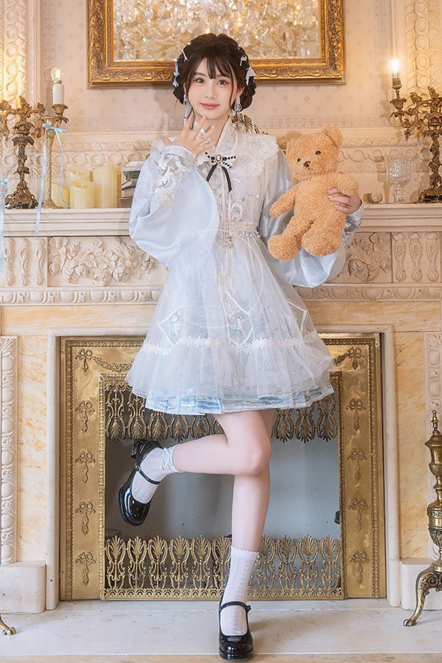 아이스 차이나 셔츠 + 스커트 + 원피스 + 목걸이