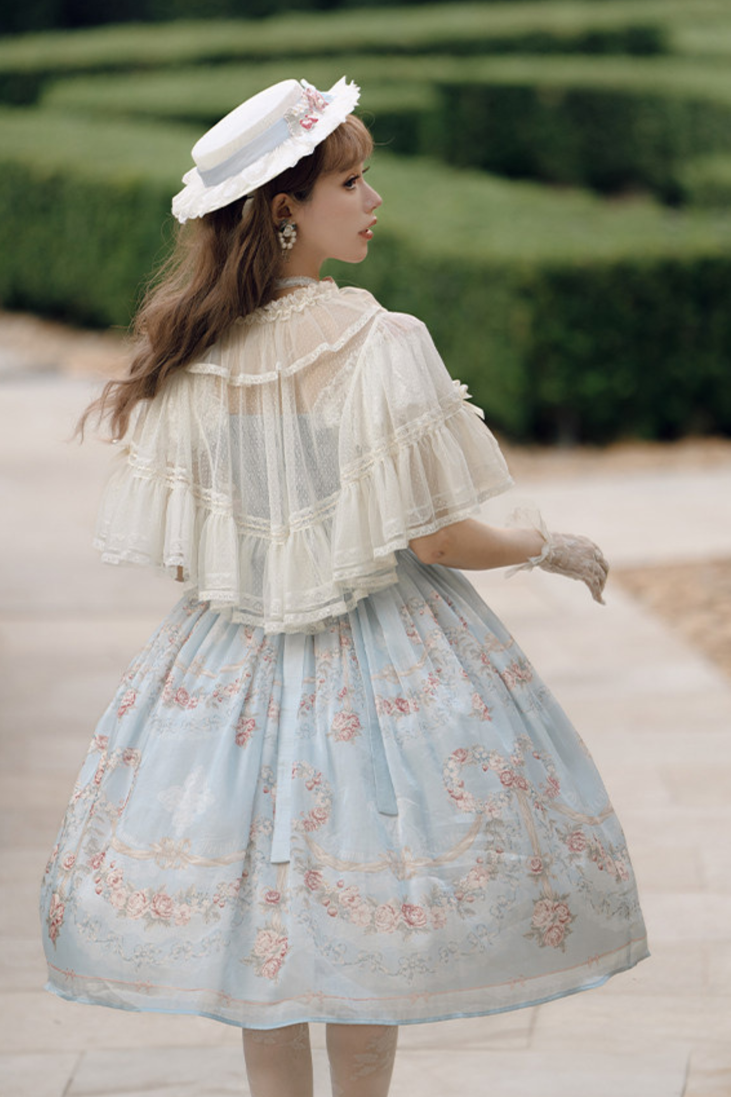 Vilandry Garden Off-Shoulder Dress + Jumper Skirt + Cape