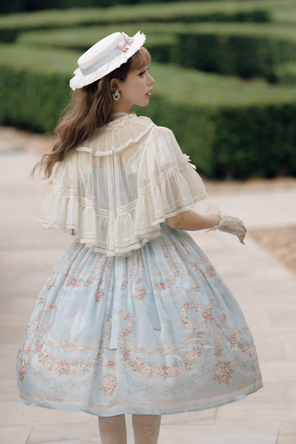 Vilandry Garden Off-Shoulder Dress + Jumper Skirt + Cape