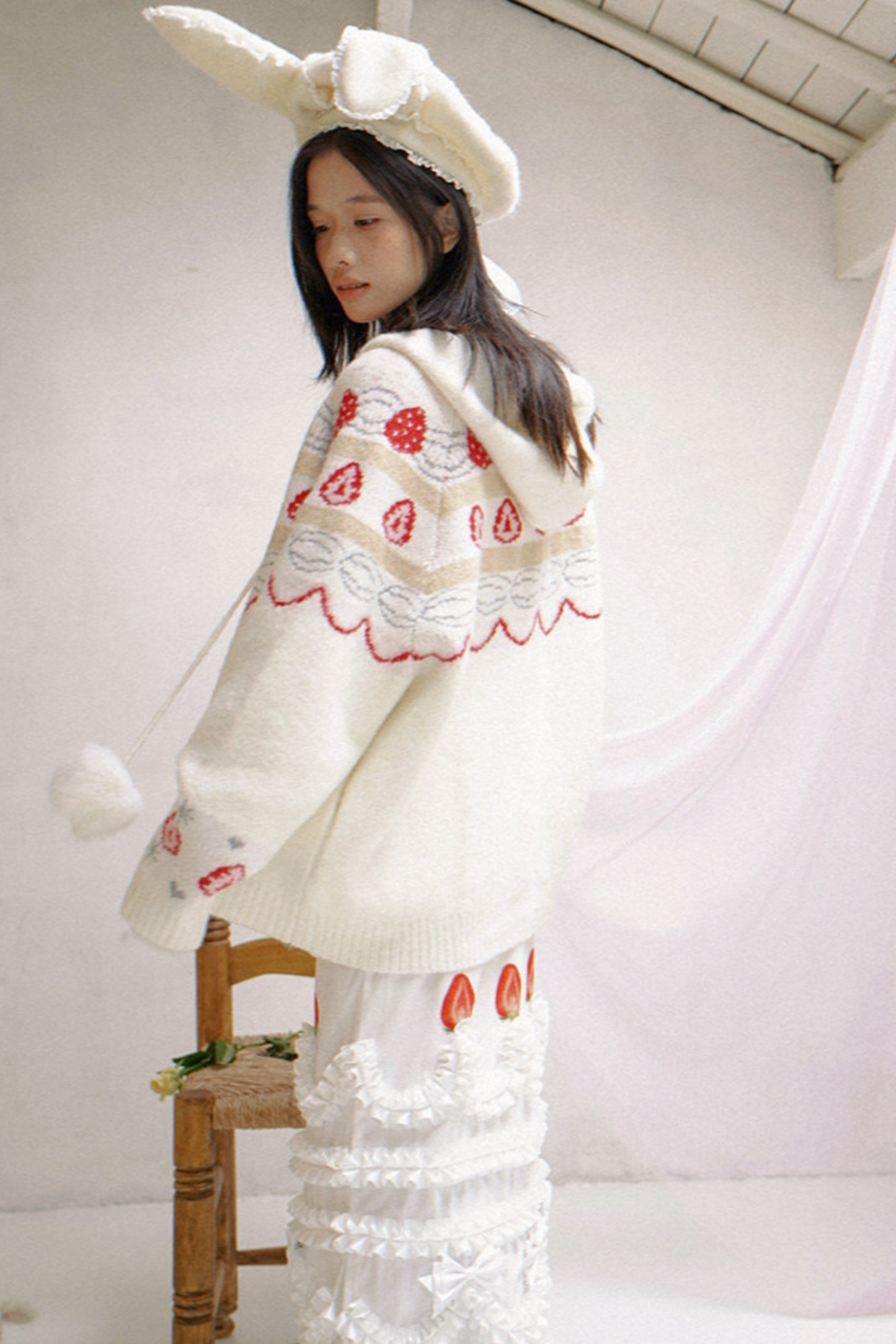 Strawberry Cake Mohair Cardigan