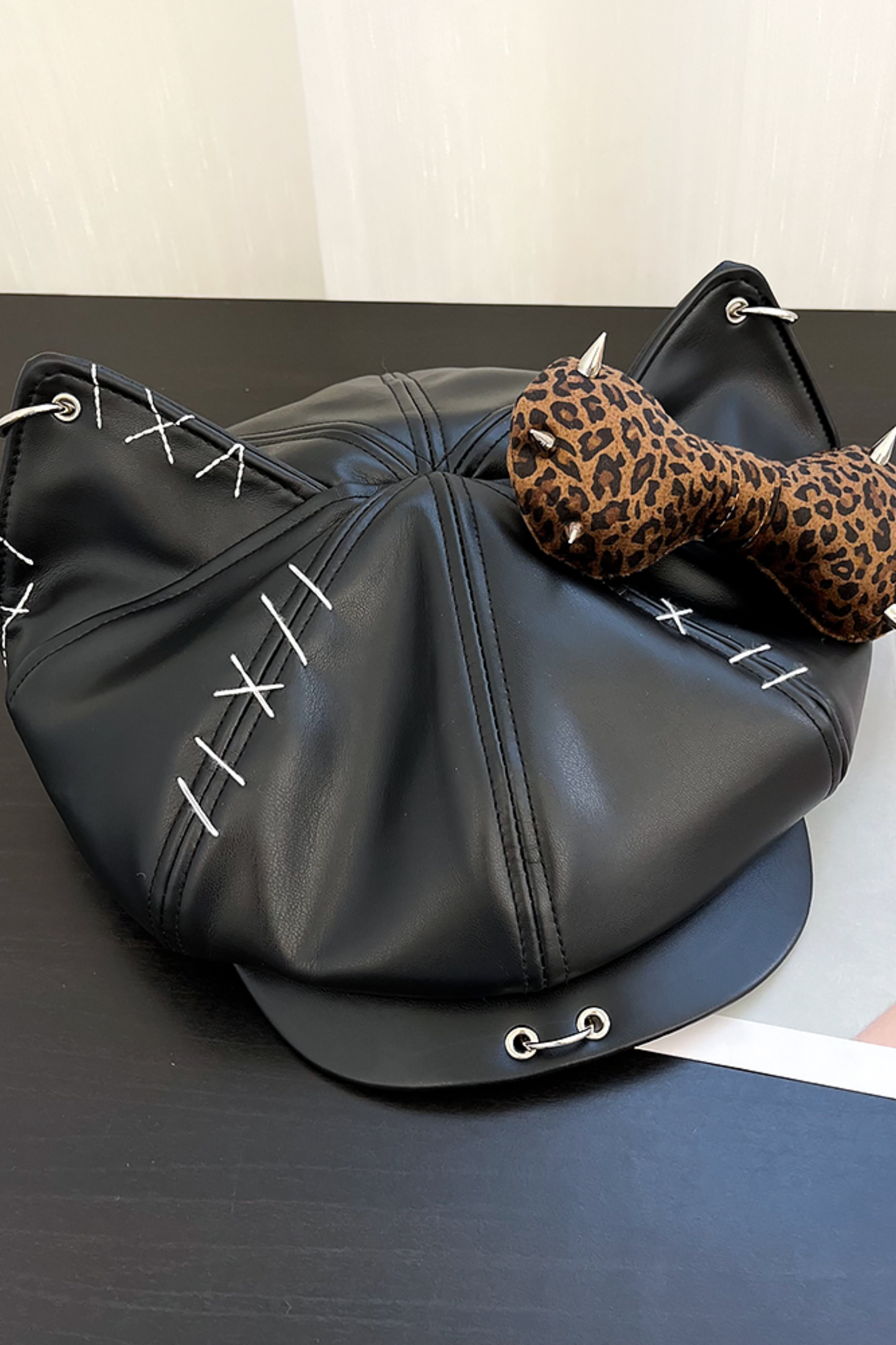 ビッグリボンステッチキャットハット