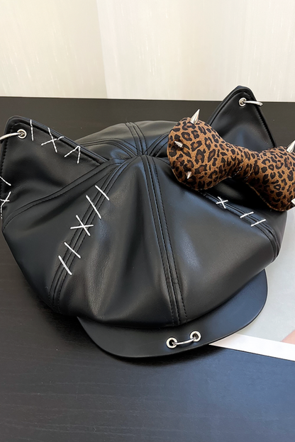 ビッグリボンステッチキャットハット