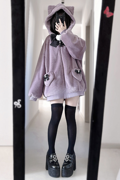 猫耳ぬいぐるみフードジャケット