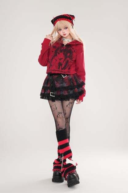 アニメデザインフードショートパーカー