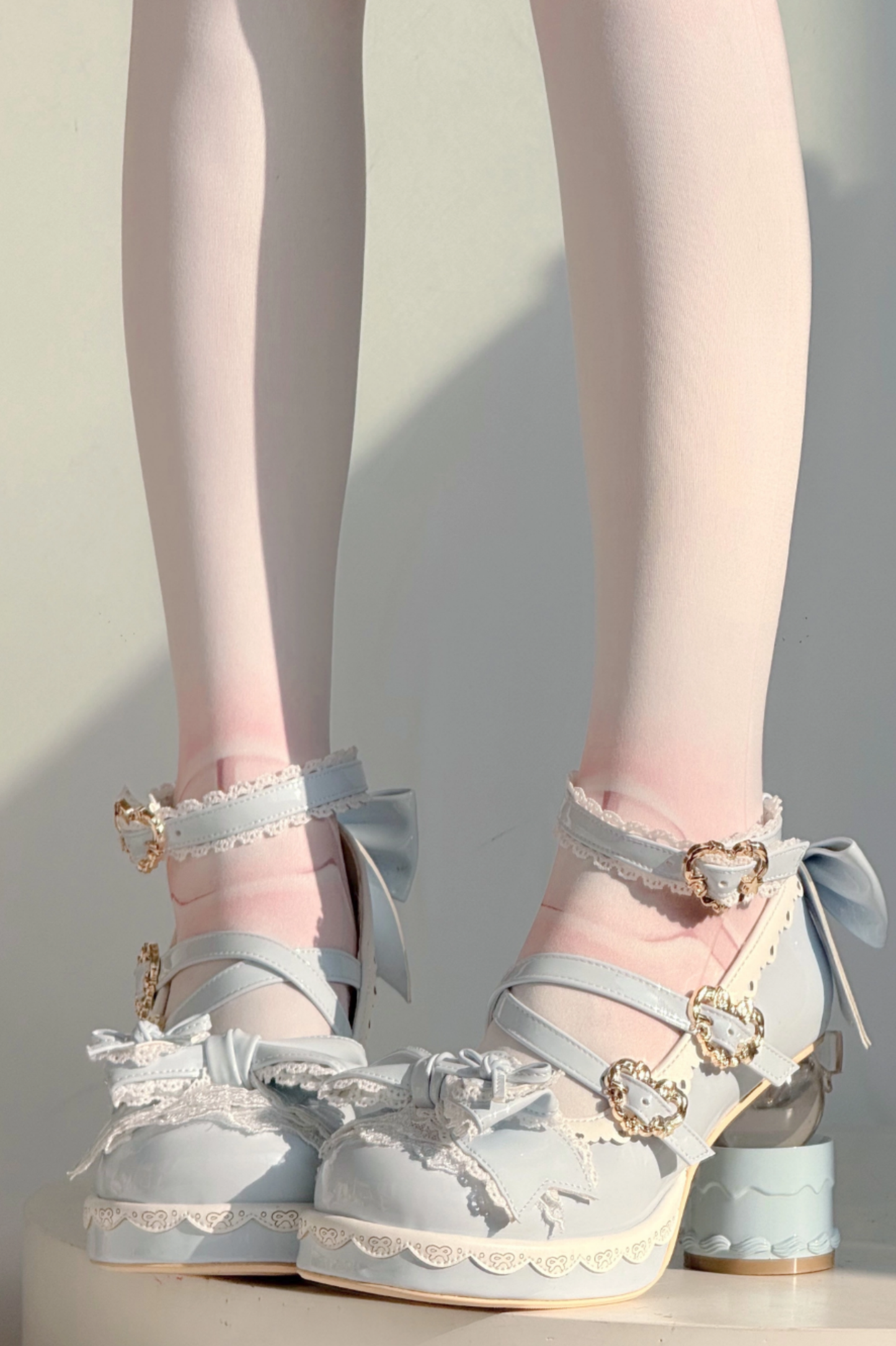 リボンレースロリータクリスタルヒール