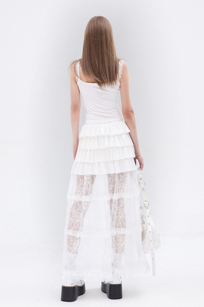 White Cake Lace Skirt