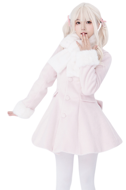 Sweet Imitation Fox Fur Girl Coat
