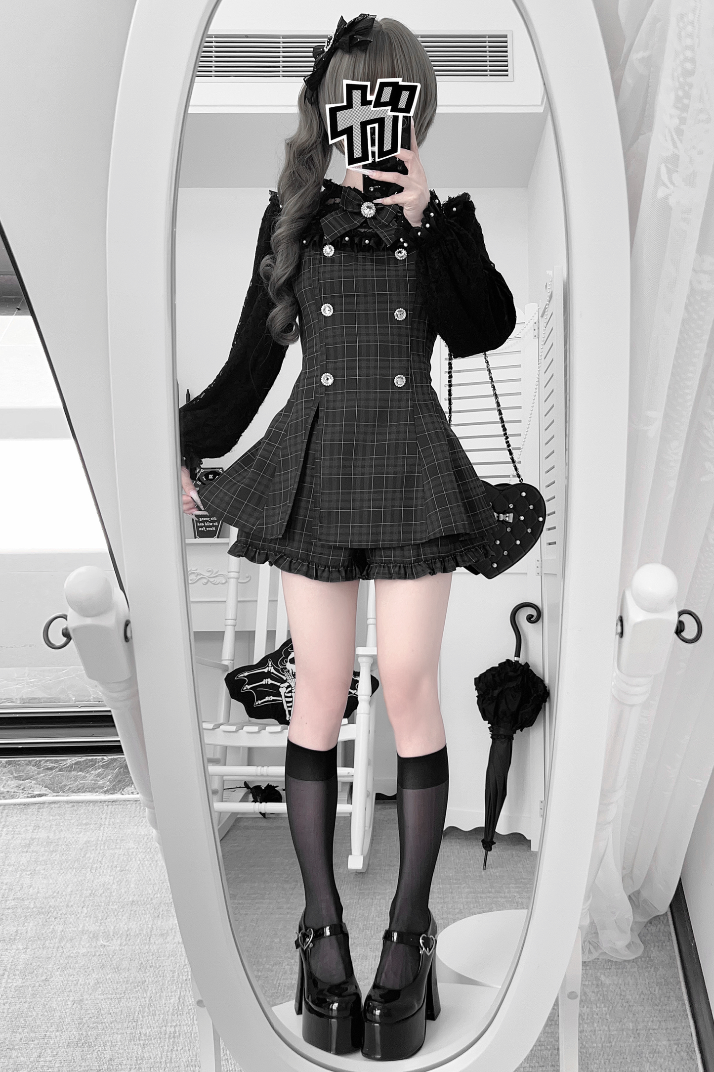 レースリボントップス+スカート