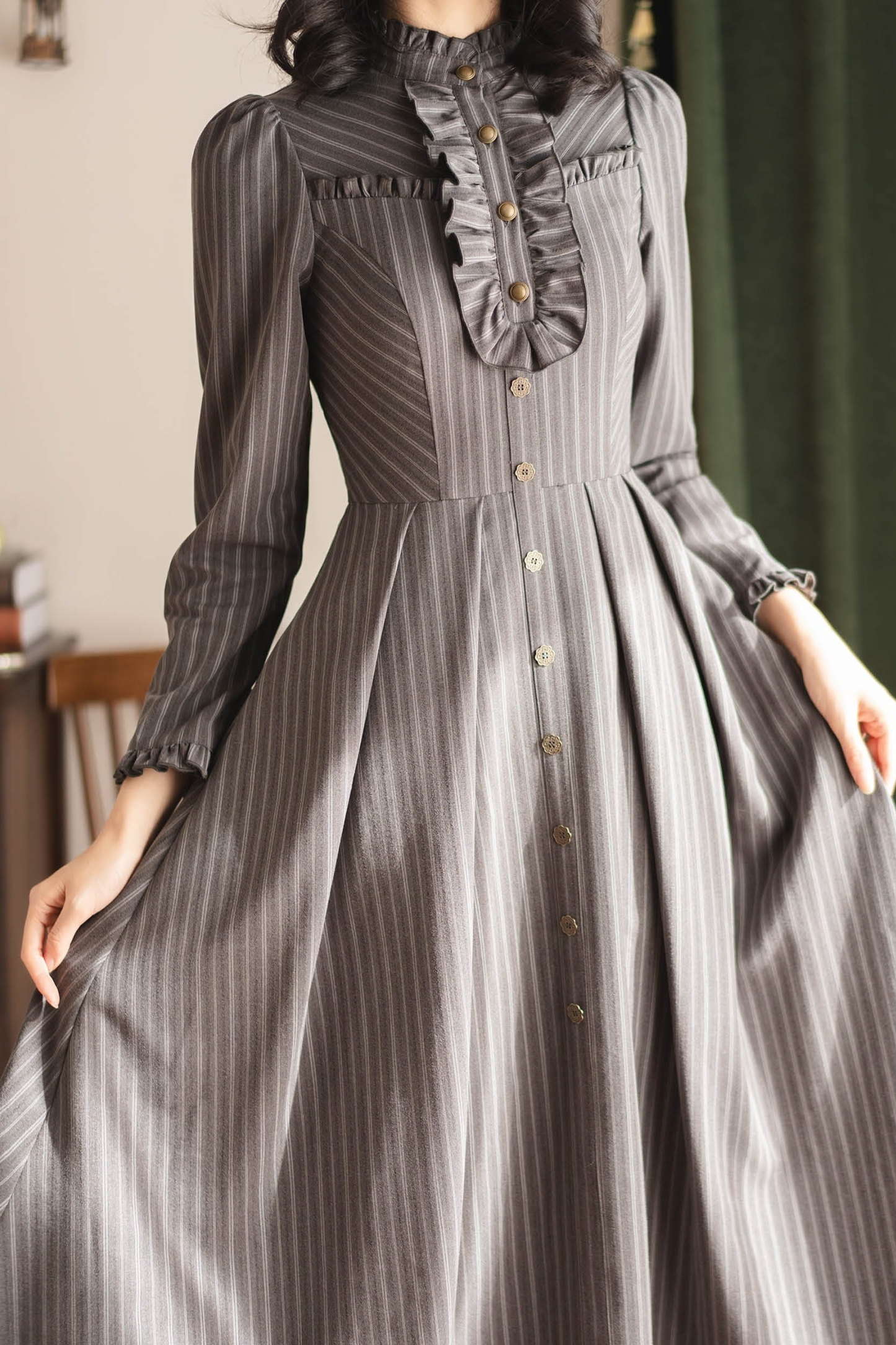Forest Stripe Retro Lolita Dress