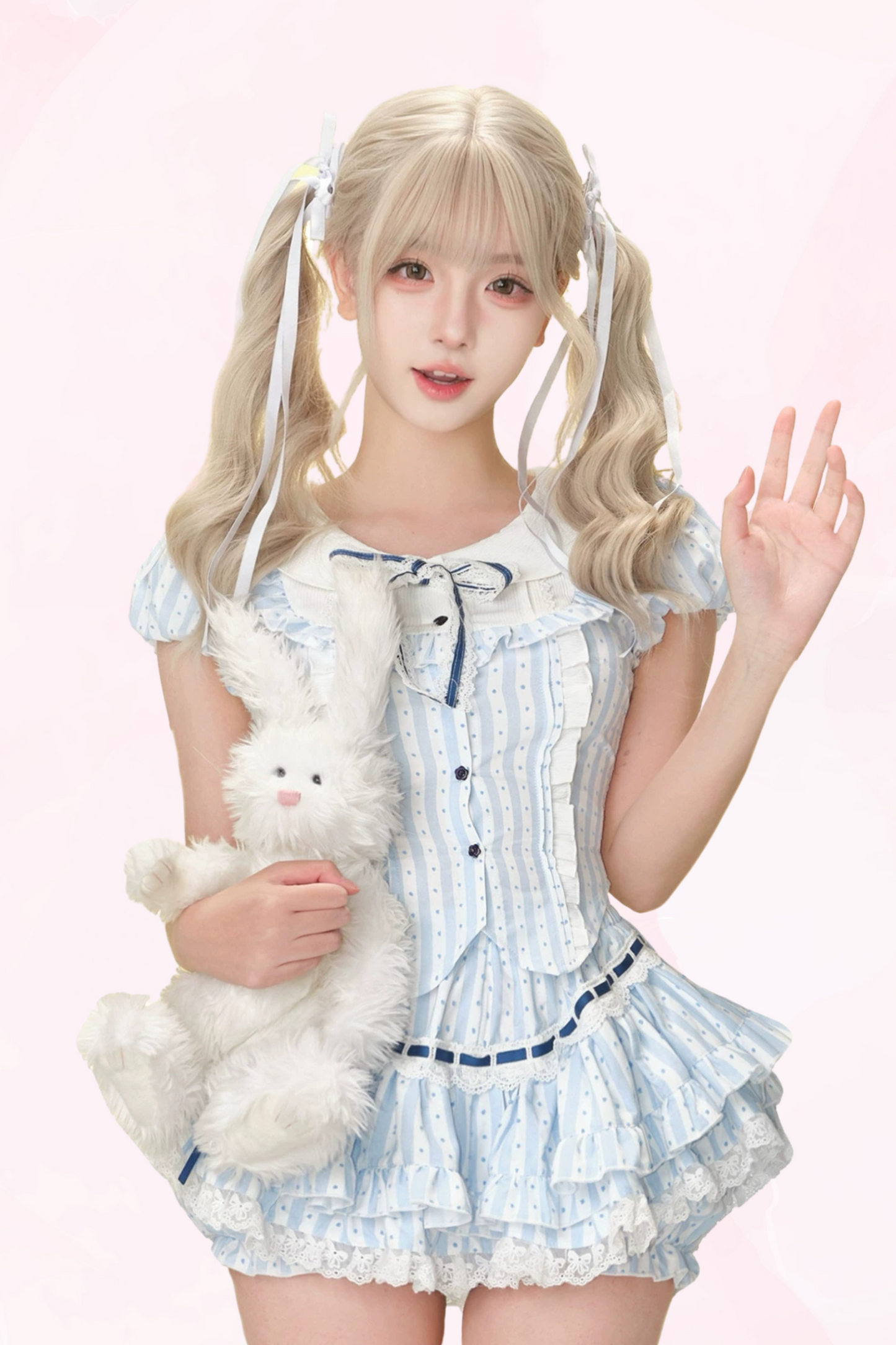 Coconut College Stripe Top & Cake Skirt