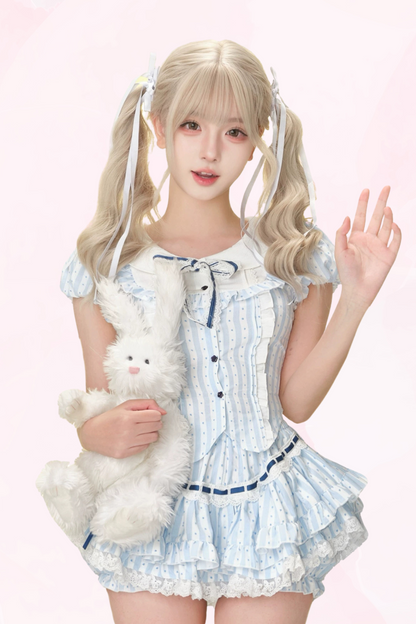 Coconut College Stripe Top & Cake Skirt