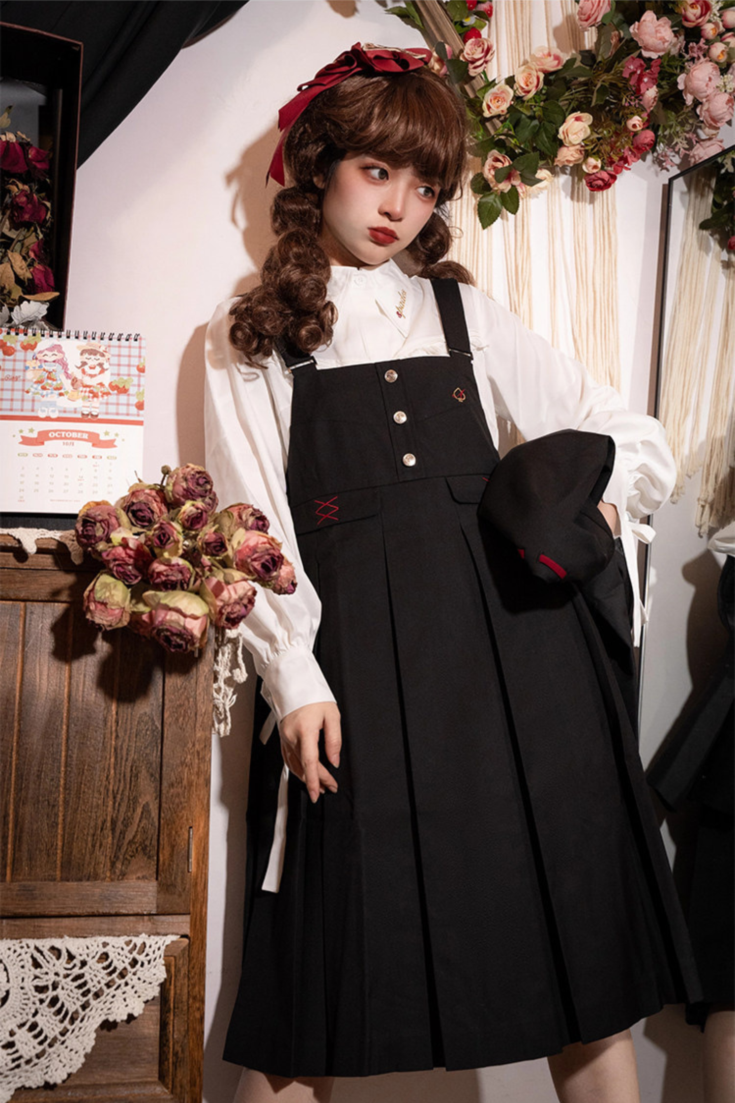 Karo-Collegejacke + Trägerrock + Hemd