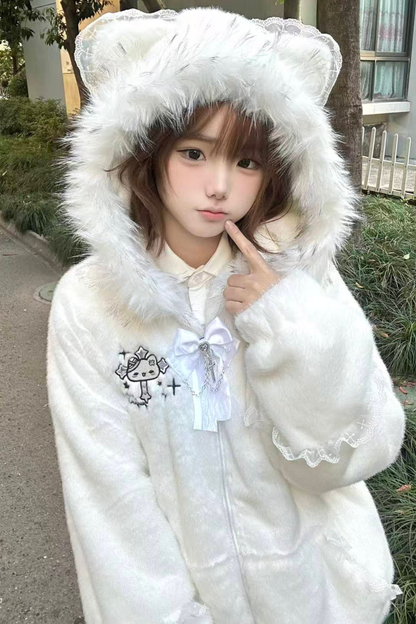 【天使界隈】猫耳フードルーズアイスジャケット