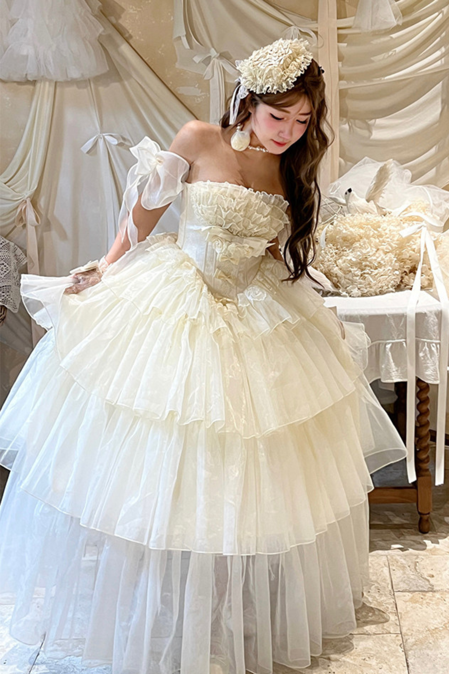 ファーストラブフローラルドレス+スリーブ