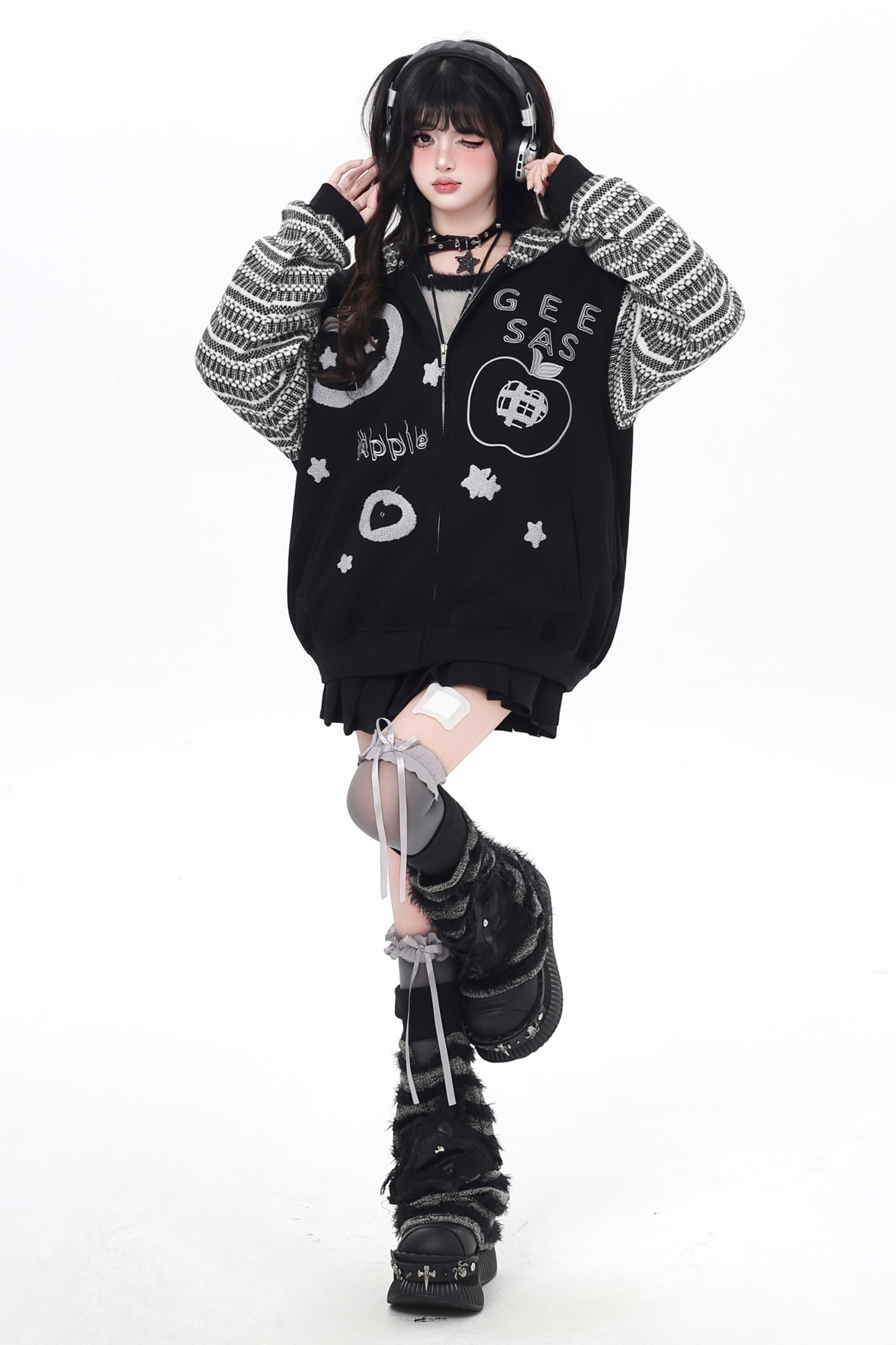 アメリカンボーダーアームルーズフードパーカー