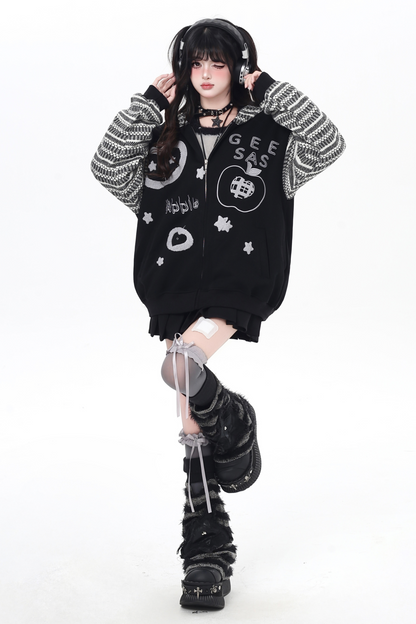 アメリカンボーダーアームルーズフードパーカー