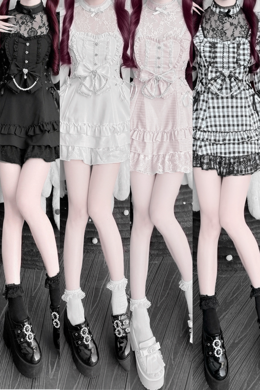 [Pre-order Deadline: April 22] Sweet Girly and Gothic Floral Lace Ruffle Ribbon Dress Suit Full Set